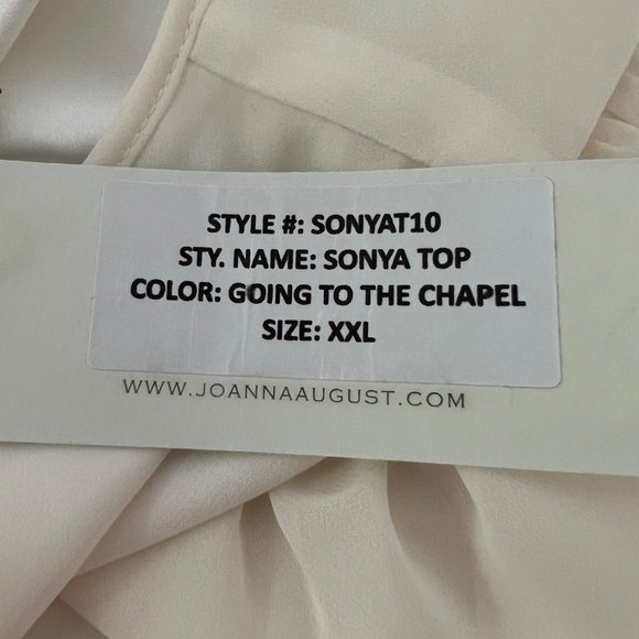 Ceremony Joanna August Womens Plus Sonya Chiffon Top Going to the Chapel sz XXL - Picture 11 of 16